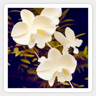 Creamy Sculpted Orchids Sticker